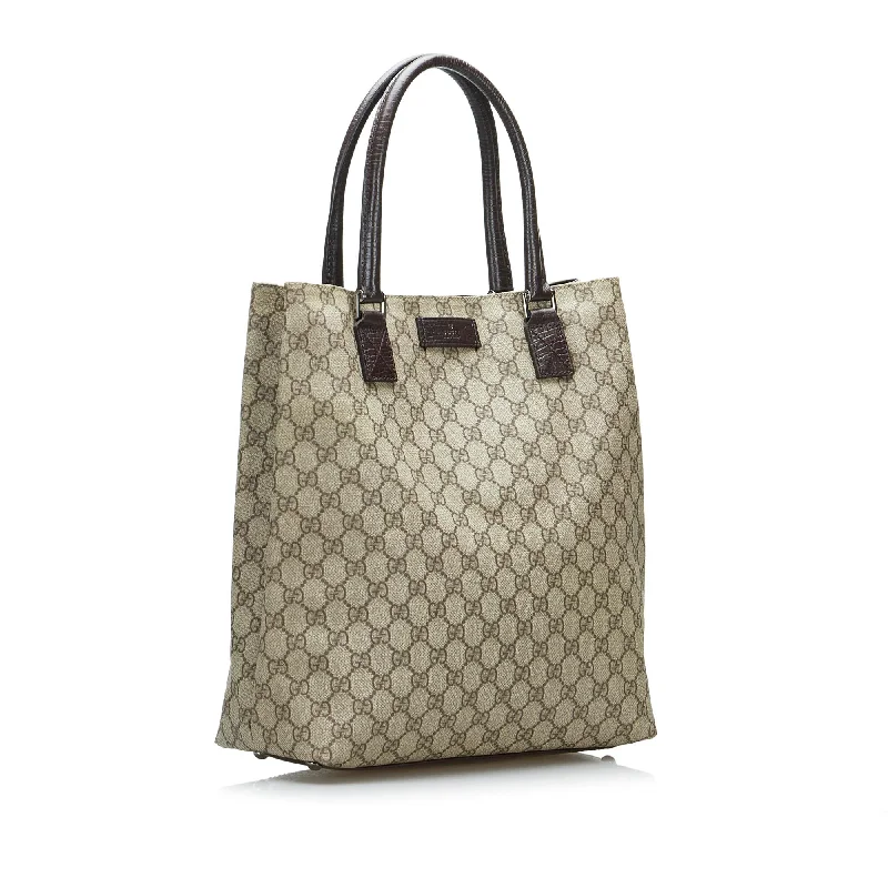 Women Gucci Sylvie bags with a leather - wrapped handleGucci GG Supreme Tote Bag (SHG-lMQyOt)