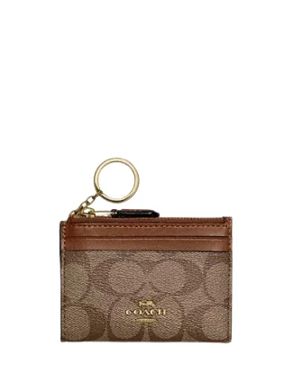 Coach Mini Skinny Id Case In Signature Canvas