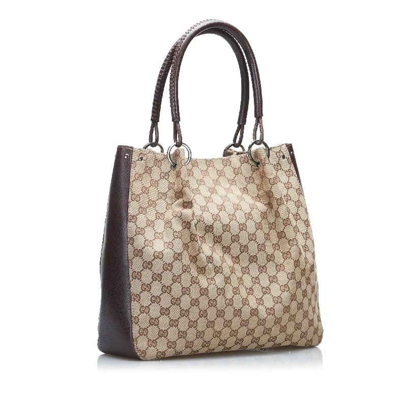 Women Gucci backpacks with a luxurious leather finishGucci GG Canvas Tote (SHG-vyBNdT)