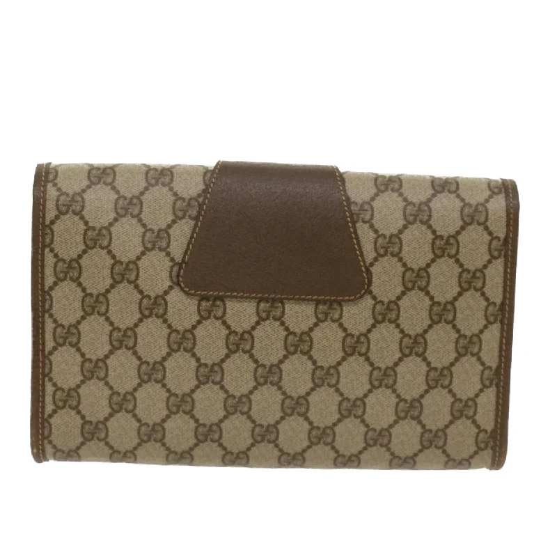 Women Gucci Sylvie bags with a leather - wrapped handleGUCCI GG Canvas Web Sherry Line Clutch Bag Beige Red Green 14.01.030  ep1124