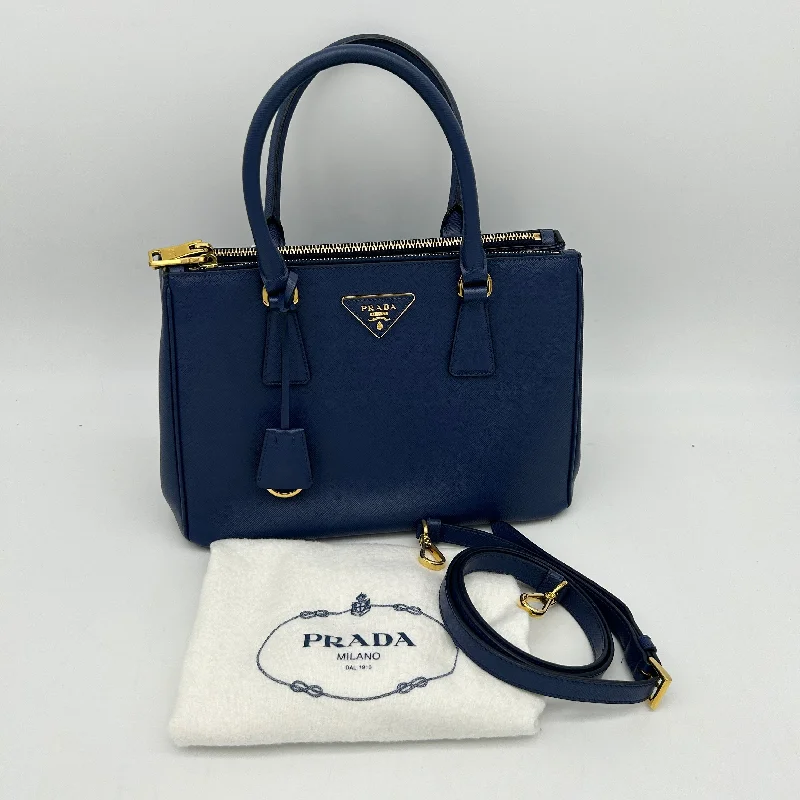 Prada Large Galleria Blue Saffiano Leather Bag