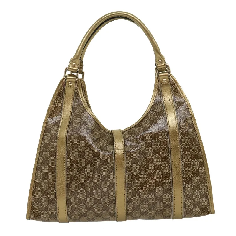 Gucci tote bags for women with a spacious interiorGUCCI GG Canvas Shoulder Bag Coated Canvas Beige Gold  30355