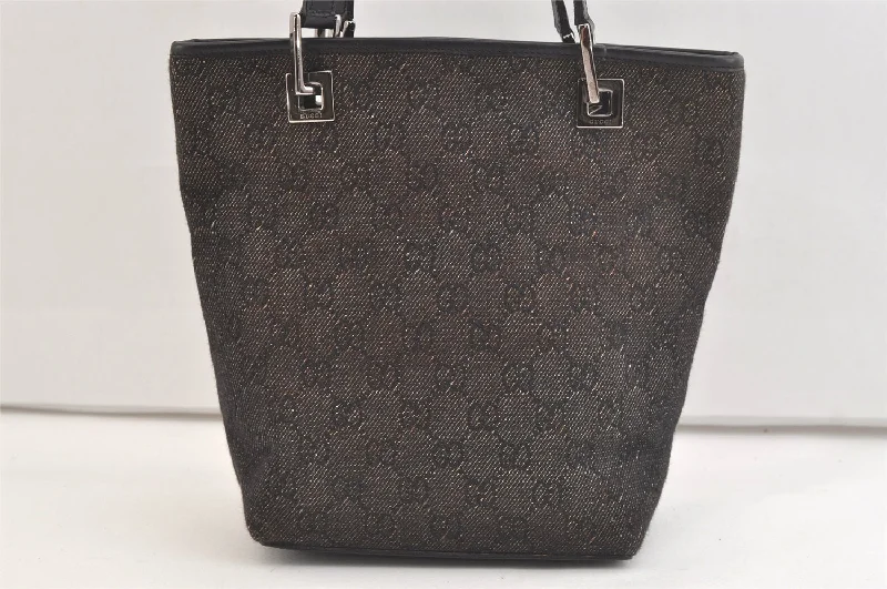 Ladies Gucci Dionysus bags with a chain - link shoulder strapAuthentic GUCCI Shoulder Tote Bag Purse GG Canvas Leather 31244 Black 3260K