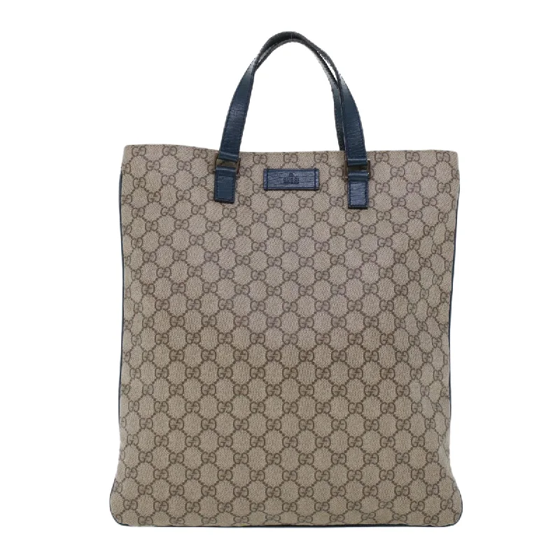 Gucci tote bags for women with a double - handle designGUCCI GG Canvas Tote Bag PVC Leather Beige  am4470