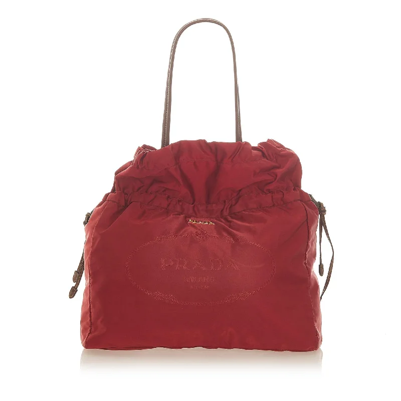 Prada Tessuto Drawstring Shopper Tote Bag (SHG-20342)