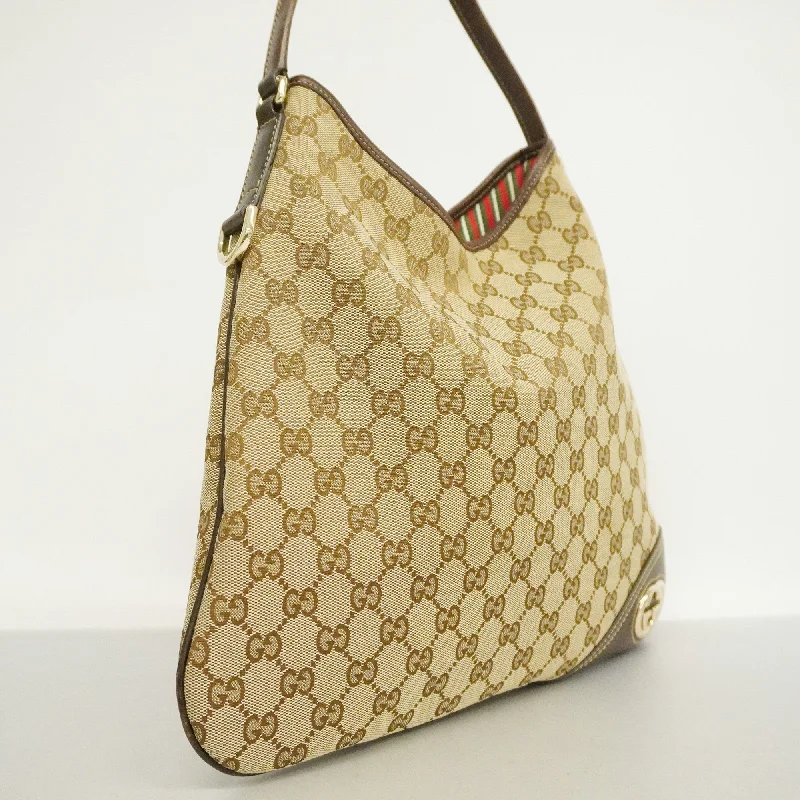 Women Gucci Sylvie bags featuring the signature web stripeGUCCI  GG Canvas 169947 Women's GG Canvas,Leather Tote Bag Beige