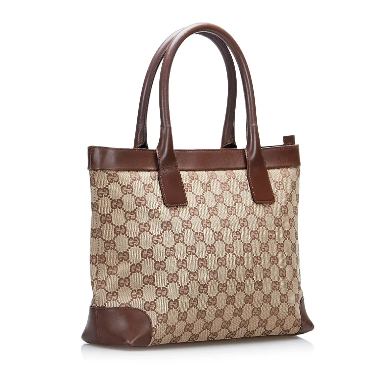 Women Gucci Sylvie bags with a leather - wrapped handleGucci GG Canvas Tote (SHG-6ULKyW)