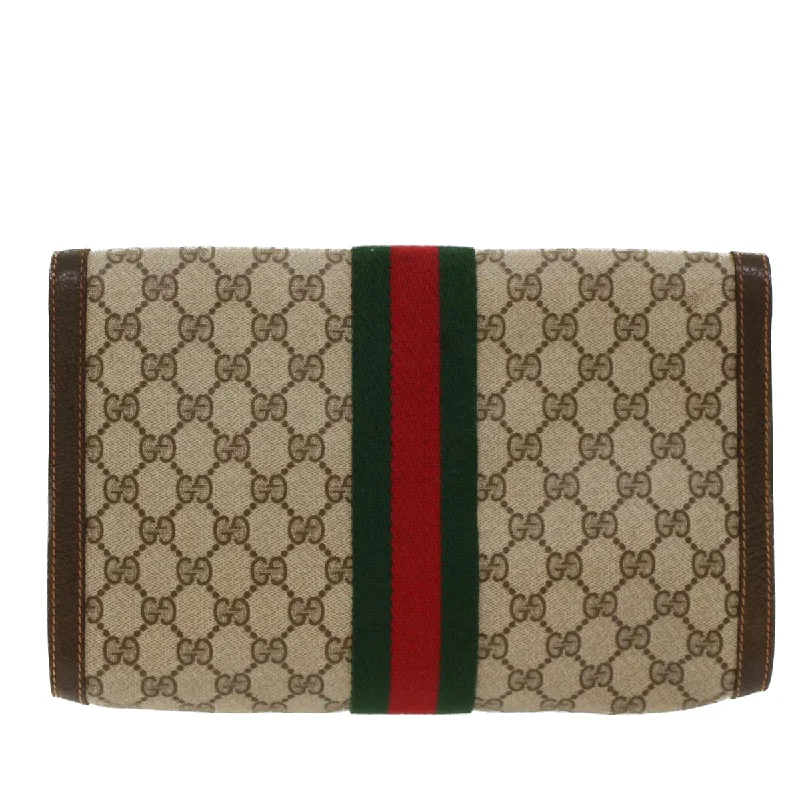 Ladies Gucci Dionysus bags with a detachable shoulder strapGUCCI GG Canvas Web Sherry Line Clutch Bag Beige Red Green 84.01.007  yk7987