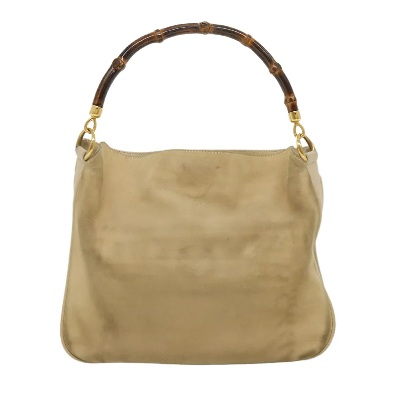 Medium - sized Women Gucci handbags for everyday useGUCCI Bamboo Hand Bag cotton Beige 00117321638  31581