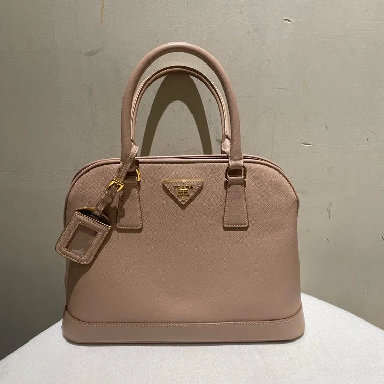 Prada Alma Nude Leather Satchel Bag Medium