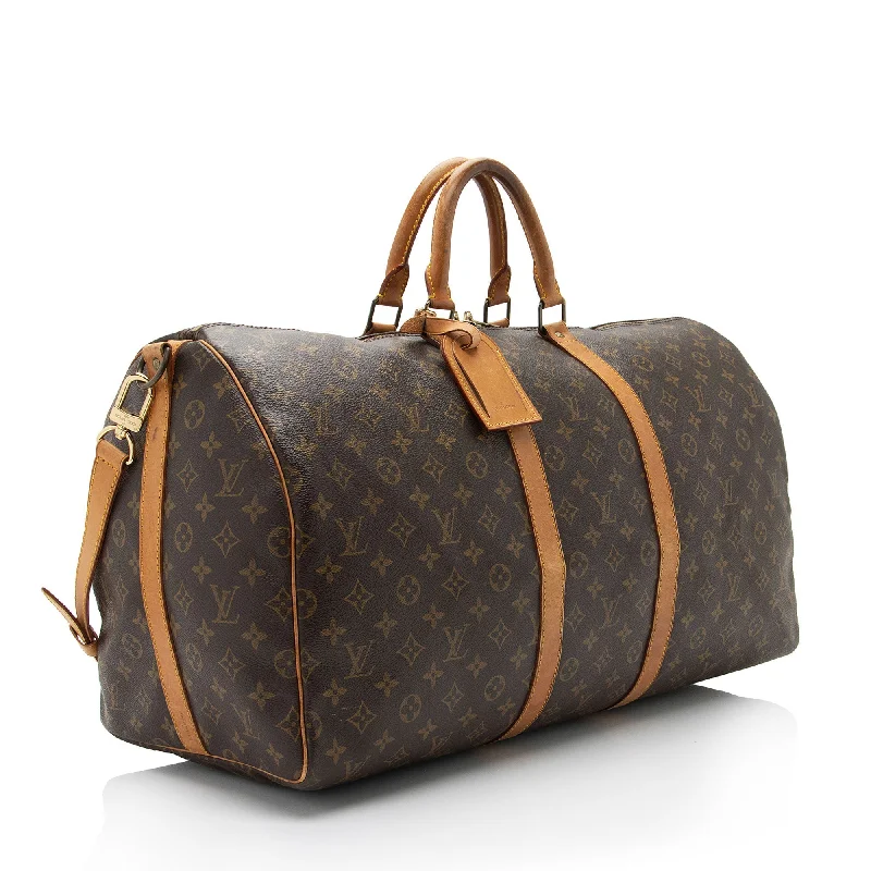 Louis Vuitton Vintage Monogram Canvas Keepall Bandouliere 55 Duffle Bag (SHF-DjCkRL)