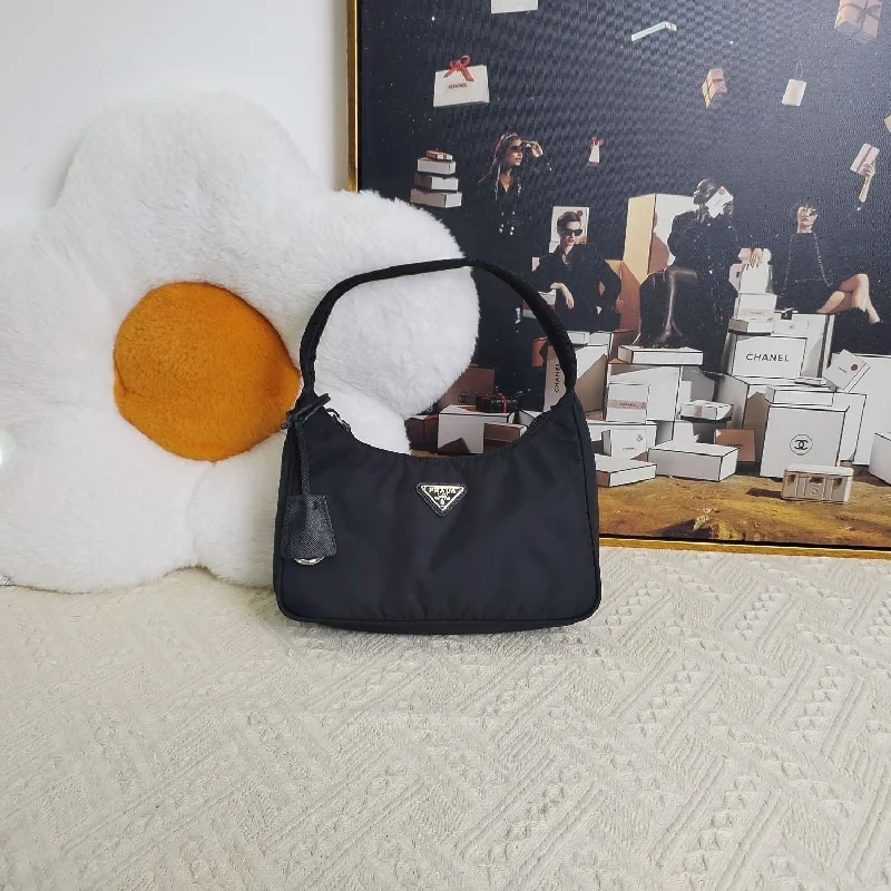 Prada Black Nylon Mini Hobo Bag