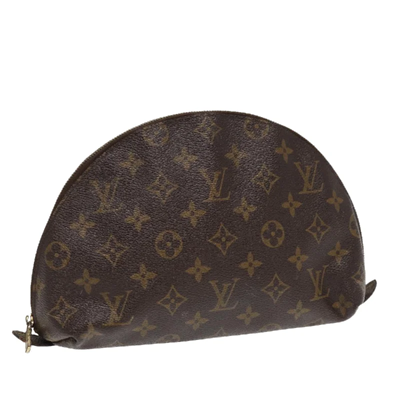 LOUIS VUITTON Monogram Trousse Demi Ronde Cosmetic Pouch M47520 LV Auth bs16953