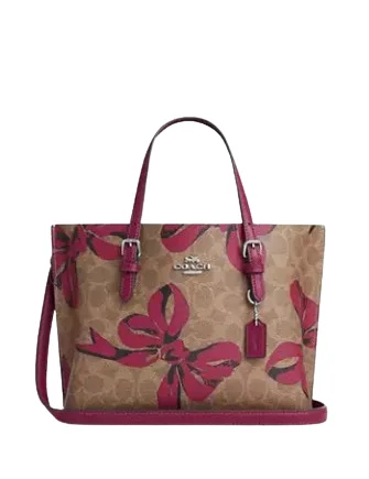 Coach Mollie Tote Bag 25 In Signature Canvas With Bow Print