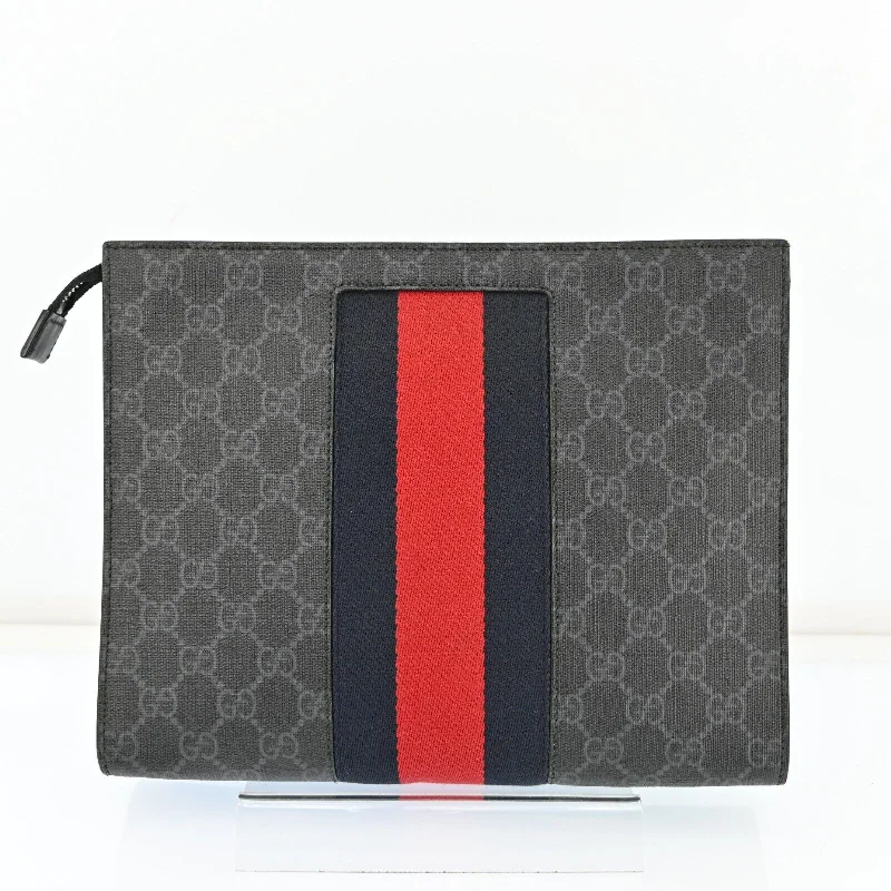 Gucci tote bags for women with a spacious interiorGucci Gg Supreme Webbing Line Clutch Bag