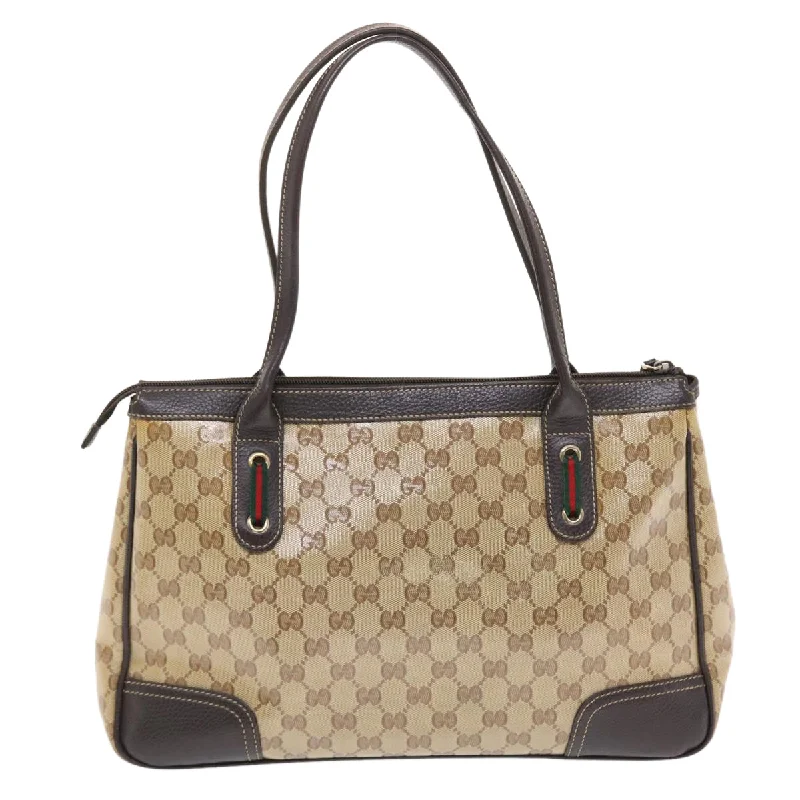 Gucci Marmont bags for women with a contrast - colored interiorGUCCI GG Crystal Canvas Web Sherry Line Shoulder Bag Beige 293599  hk775