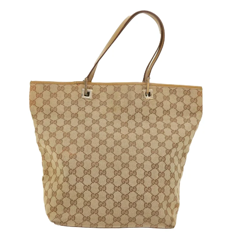 Women Gucci bags with a zip - around closure for securityGUCCI GG Canvas Tote Bag Beige  48448