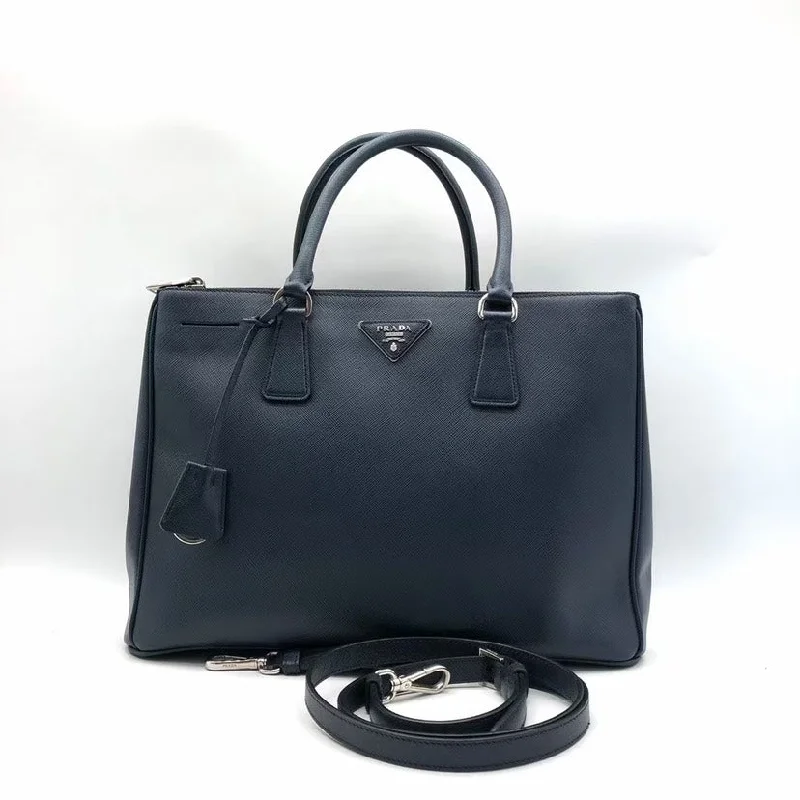 Prada Saffiano Black Leather Tote Bag Medium