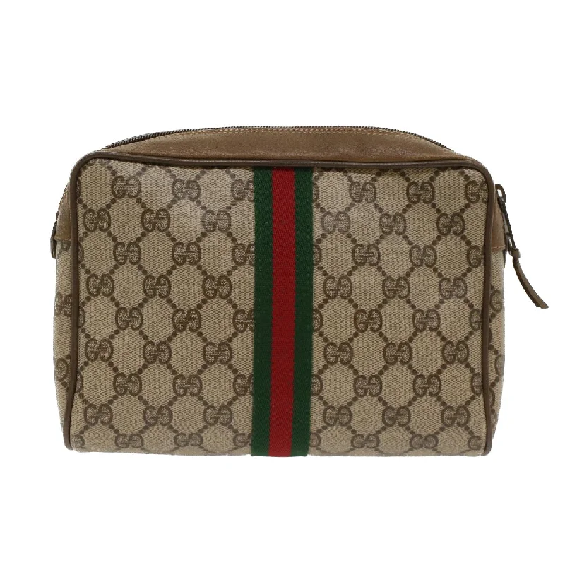 Small - sized Women Gucci shoulder bags for evening outingsGUCCI GG Canvas Web Sherry Line Clutch Bag Beige Red Green 39.01.012  yk7950