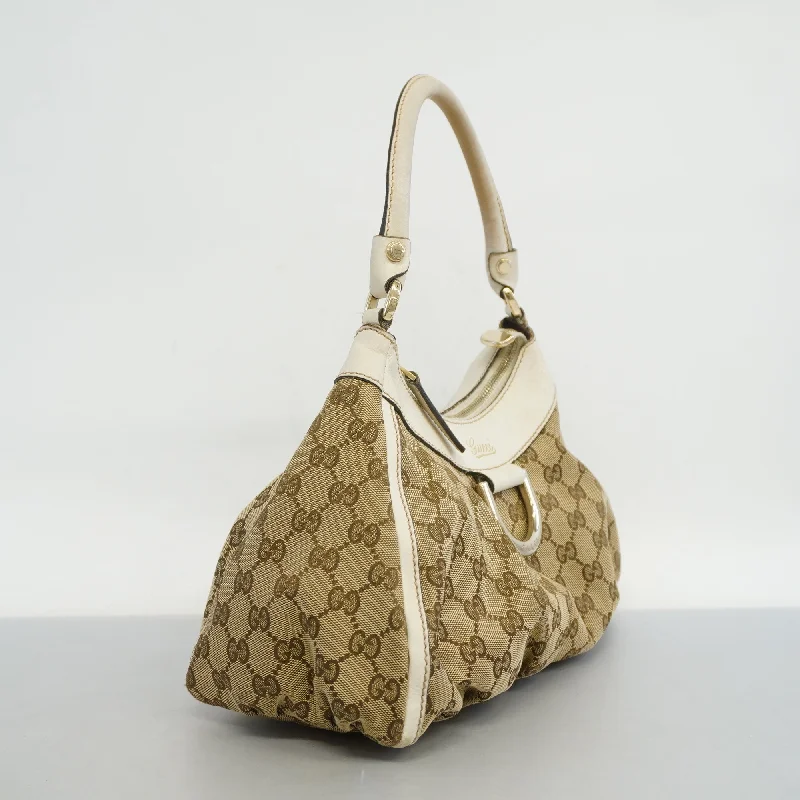 Women Gucci bags with a zippered interior pocketGUCCI  GG Canvas Handbag 190525 Women's Handbag Beige,White