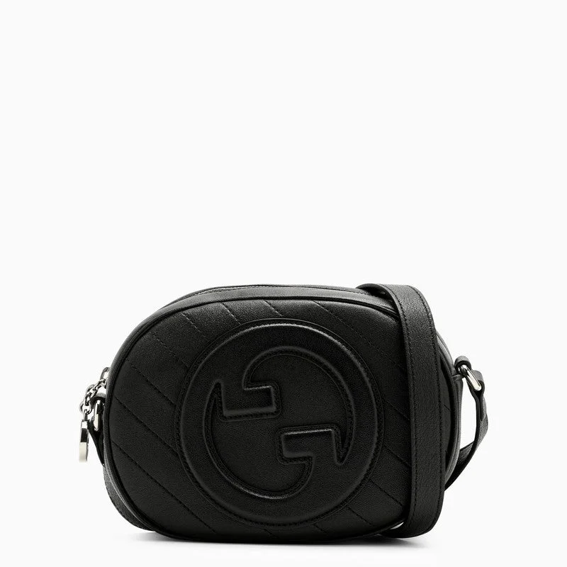 Women Gucci bags with a snap - button closure and a decorative charmGucci Gucci Blondie Mini Shoulder Bag Black Women