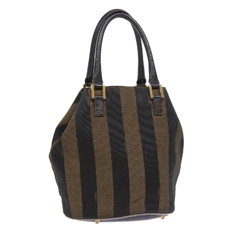 FENDI Pecan Canvas Hand Bag Black Brown  54107