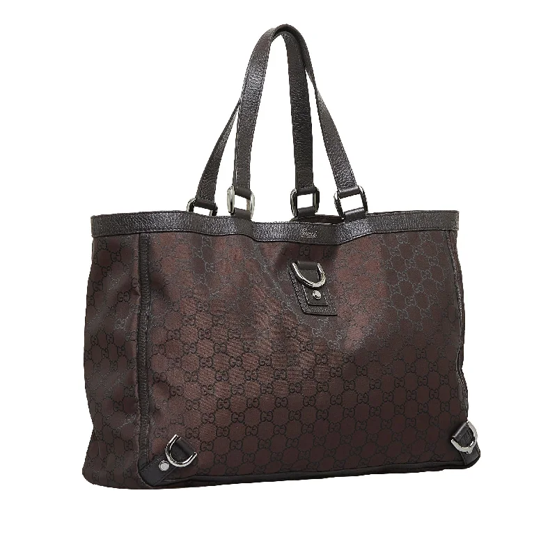 Ladies Gucci Dionysus bags with a star - shaped charmGucci GG Nylon Abbey D-Ring Tote (SHG-AlBqMB)