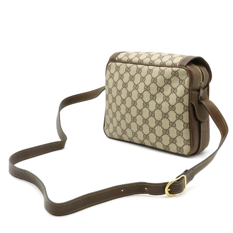 Gucci backpacks for women with a hidden back pocketGUCCI Old GG Plus Shoulder Bag Pochette PVC Beige Dark Brown