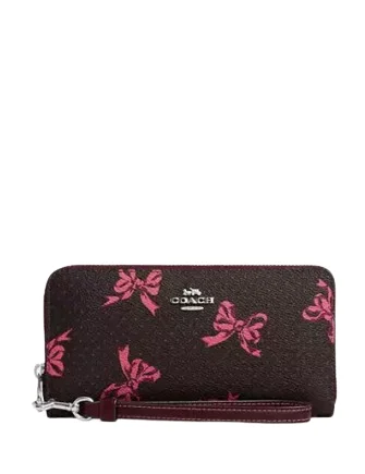 Coach Long Zip Around Wallet With Bow Print