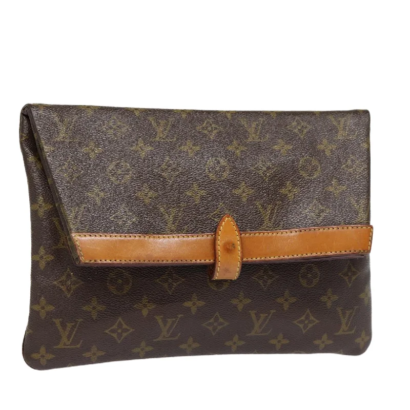 LOUIS VUITTON Monogram Pochette Priant Clutch Bag M51805 LV Auth 87918