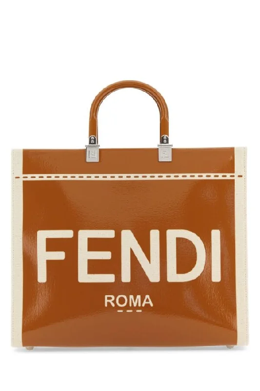 Fendi Women Two-Tone Canvas Medium Sunshine Shopping Bag