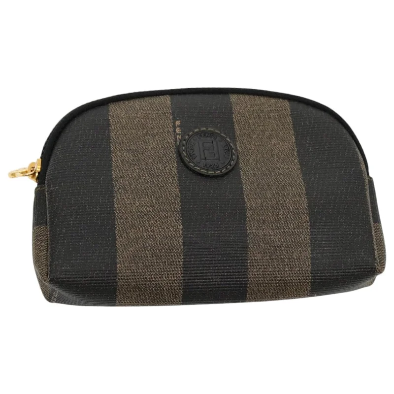 FENDI Pecan Canvas Pouch Coated Canvas Brown Black  ac3293