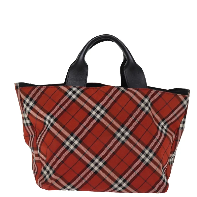 BURBERRY Nova Check Hand Bag Nylon Red  bs14384