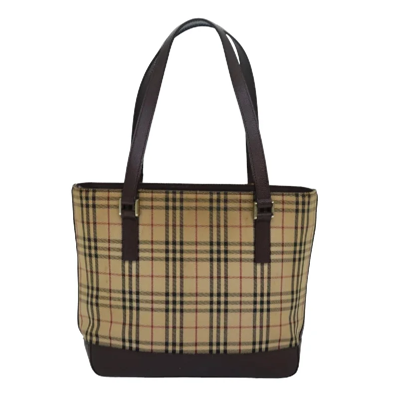 BURBERRY Nova Check Hand Bag Canvas Beige  83214