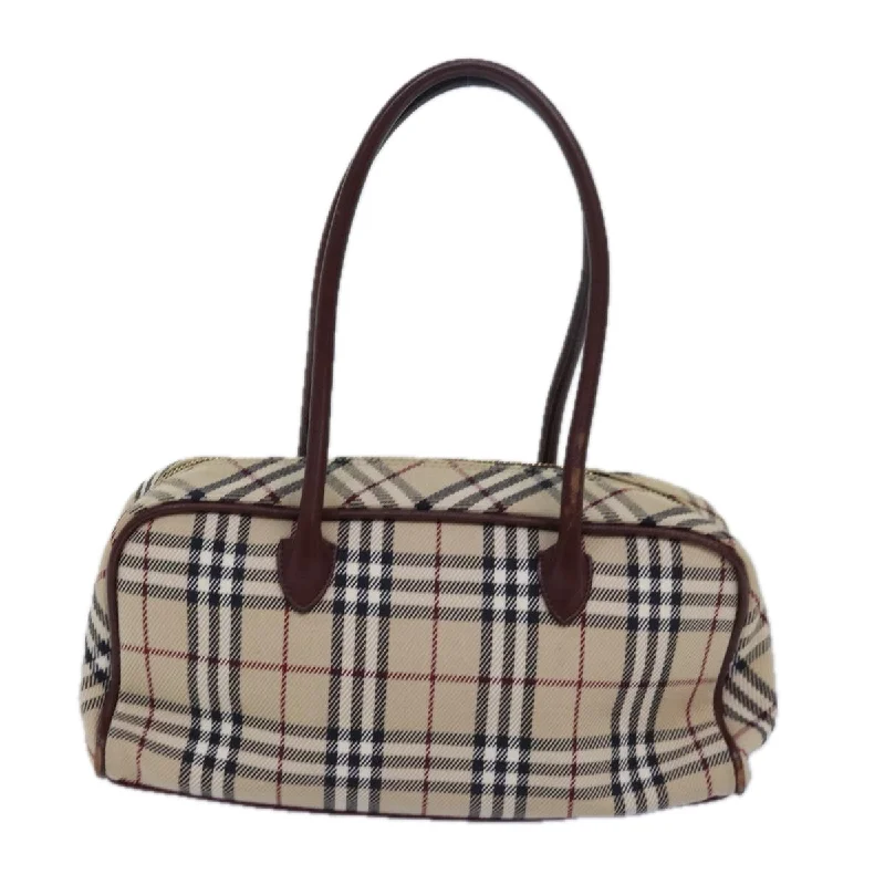 BURBERRY Nova Check Hand Bag Canvas Beige  81791