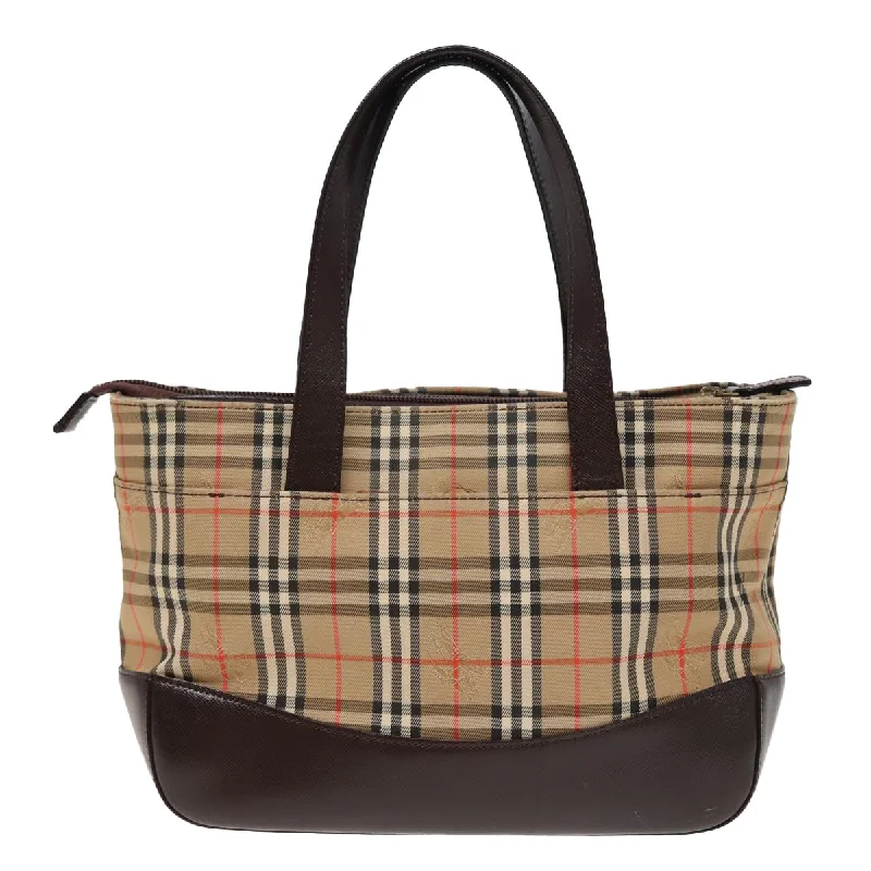 BURBERRY Nova Check Hand Bag Canvas Beige  ep4706