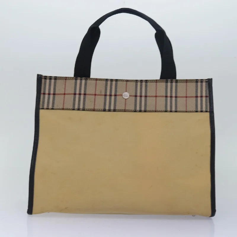 BURBERRY Nova Check Hand Bag Nylon 2Set Beige Black  79786