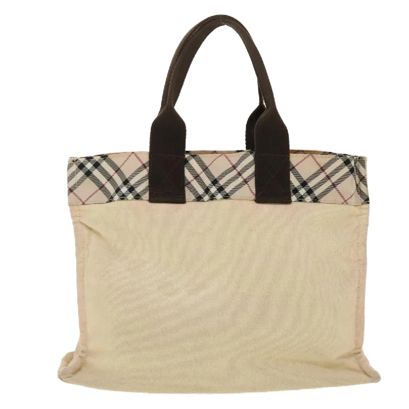 BURBERRY Nova Check Blue Label Tote Bag Canvas Beige  yb078