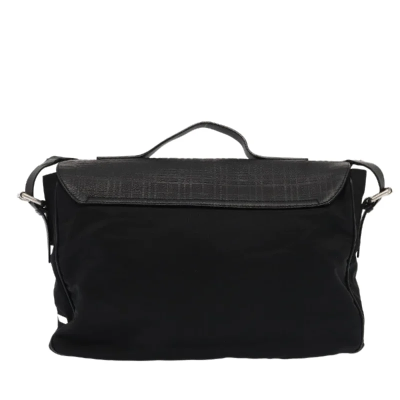 BURBERRY Nova Check Hand Bag Leather nylon 2way Black  bs16211