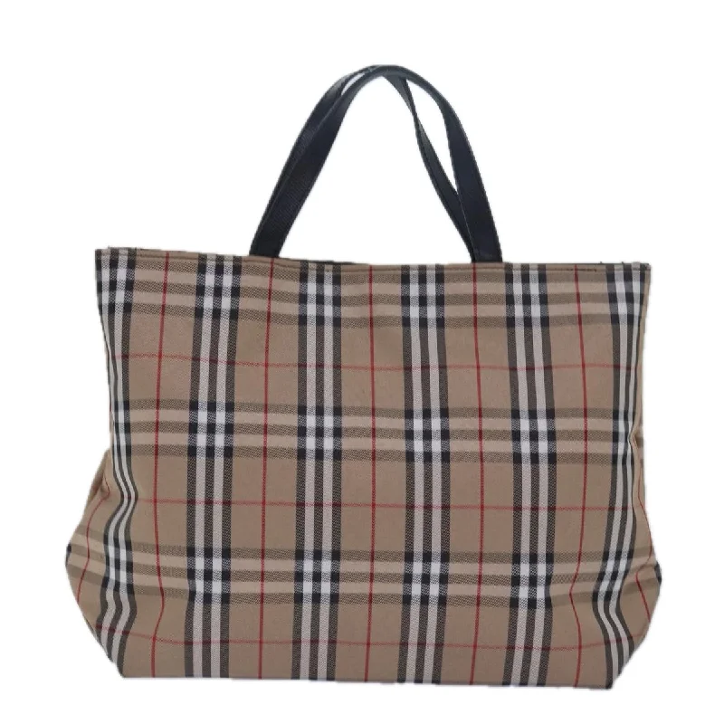 BURBERRY Nova Check Hand Bag Nylon Beige  79582