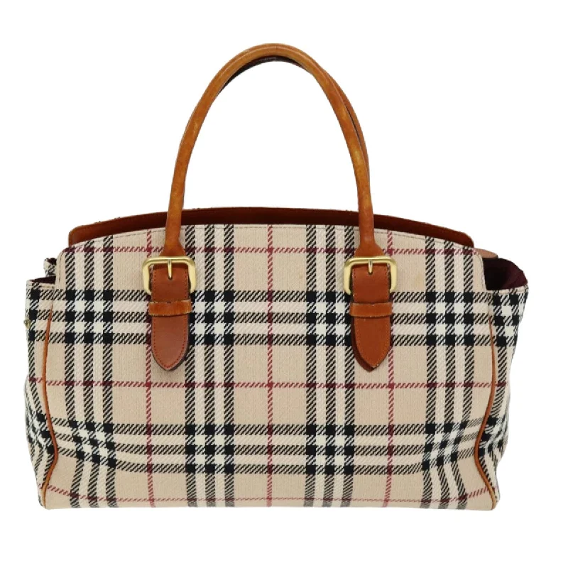 BURBERRY Nova Check Hand Bag Canvas Beige  bs14828