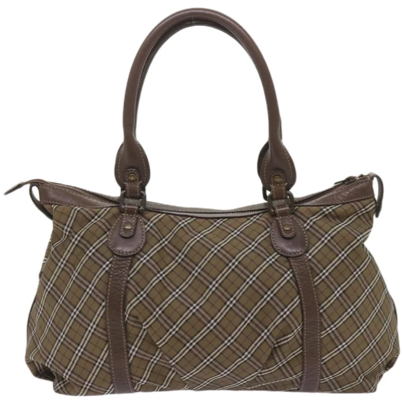 BURBERRY Nova Check Hand Bag Canvas Brown  68198