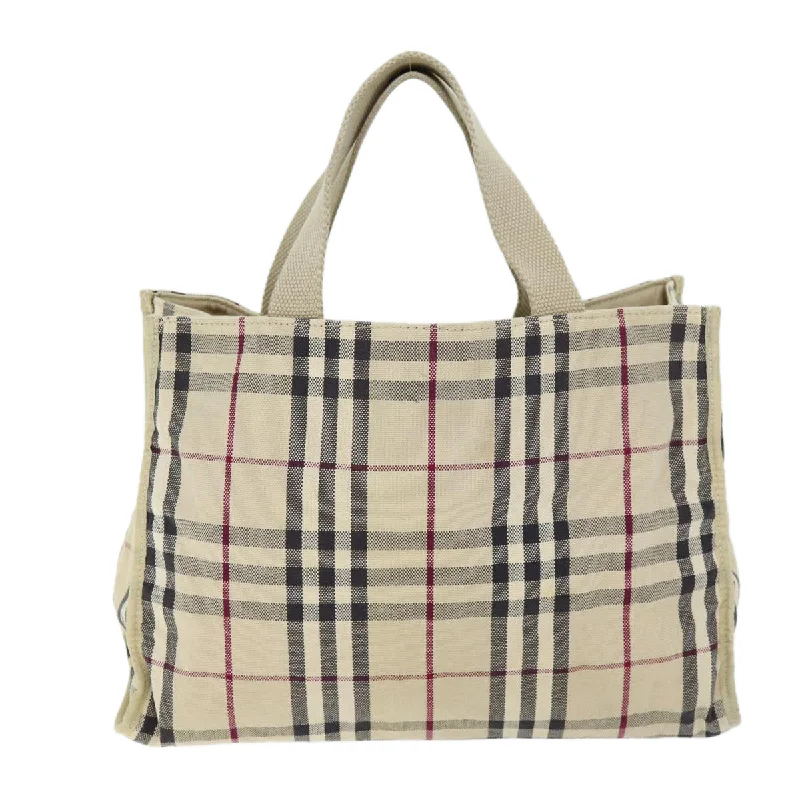 BURBERRY Nova Check Hand Bag Canvas Beige  ti1736