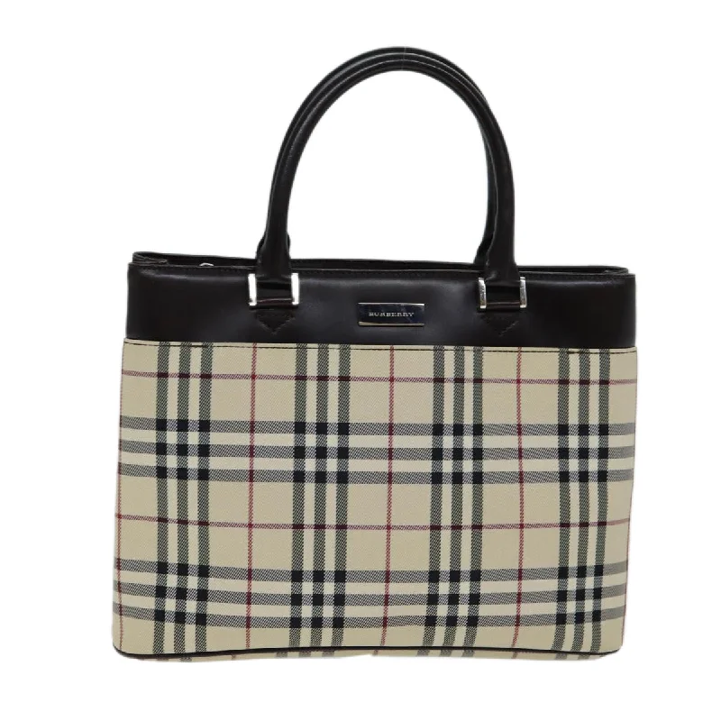 BURBERRY Nova Check Hand Bag Canvas Beige  ep4500