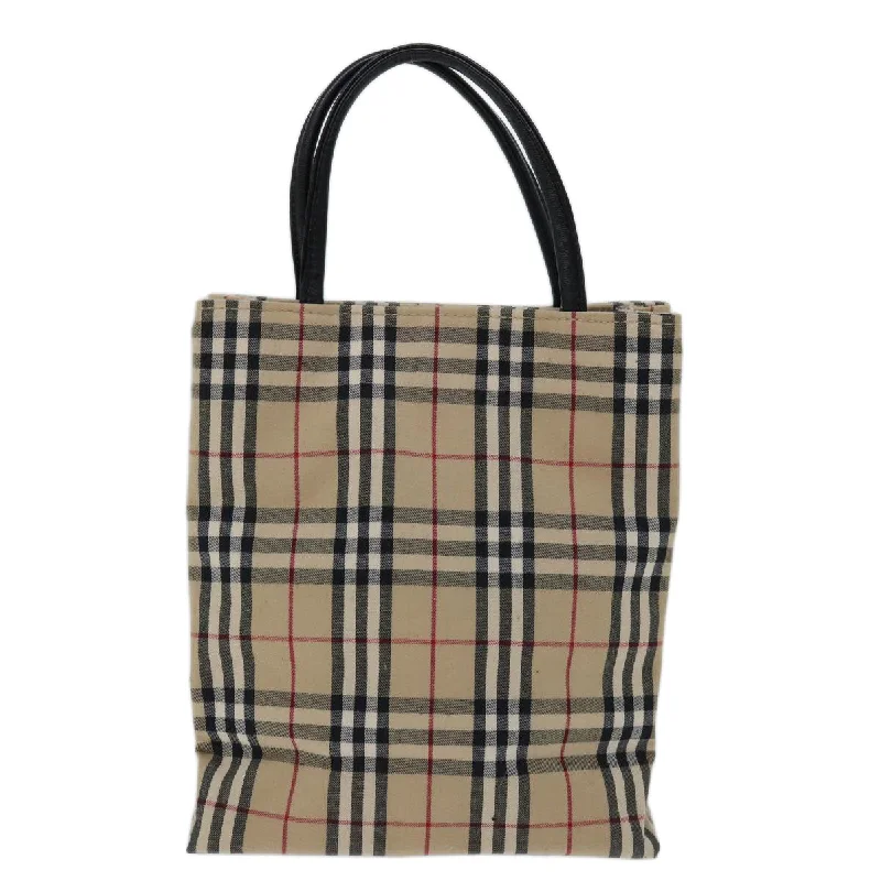 BURBERRY Nova Check Hand Bag Canvas Beige  bs12605