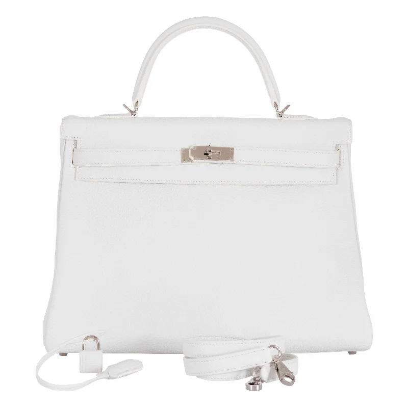 Hermès Kelly 35 White Togo Palladium Hardware