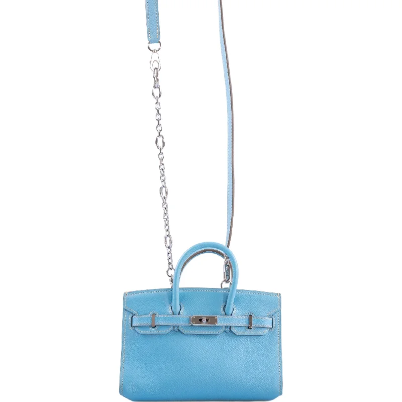 Hermès Birkin 15 Micro Celeste Epsom Palladium Hardware