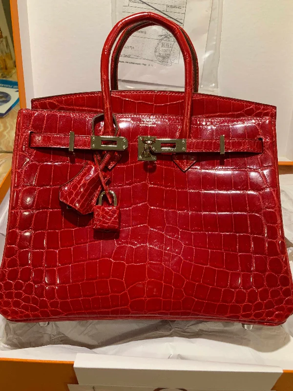 Hermès Birkin 25 Braise Crocodile Gold Hardware