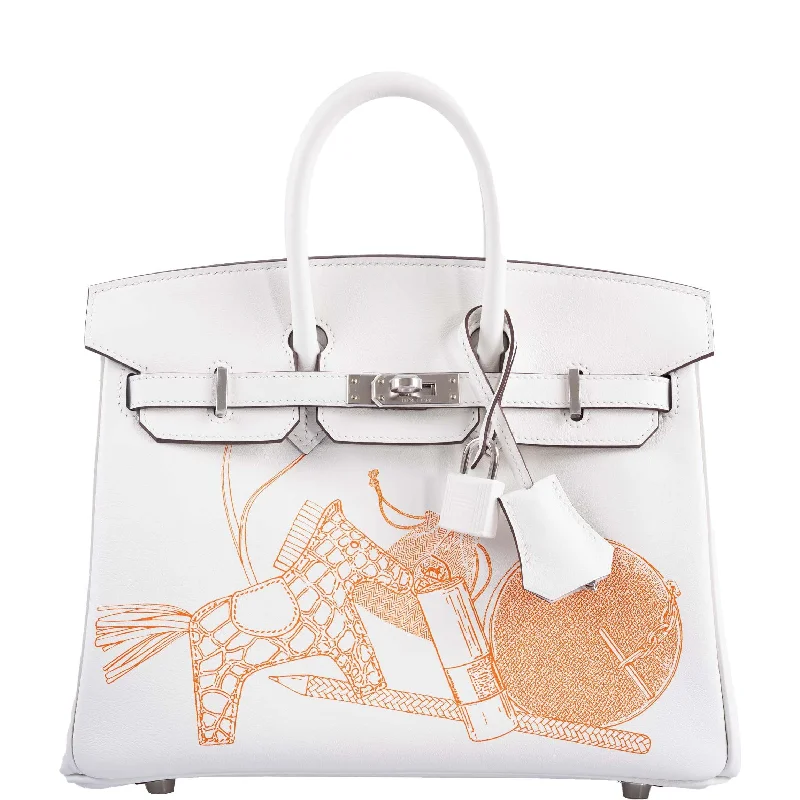 Hermès Birkin 25 In and Out Blanc Swift with Palladium Hardware