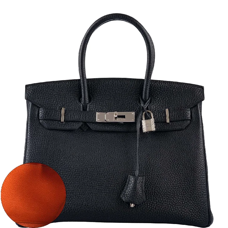 Hermès Birkin 30 Bi-Color Black Togo and Orange H Palladium Hardware